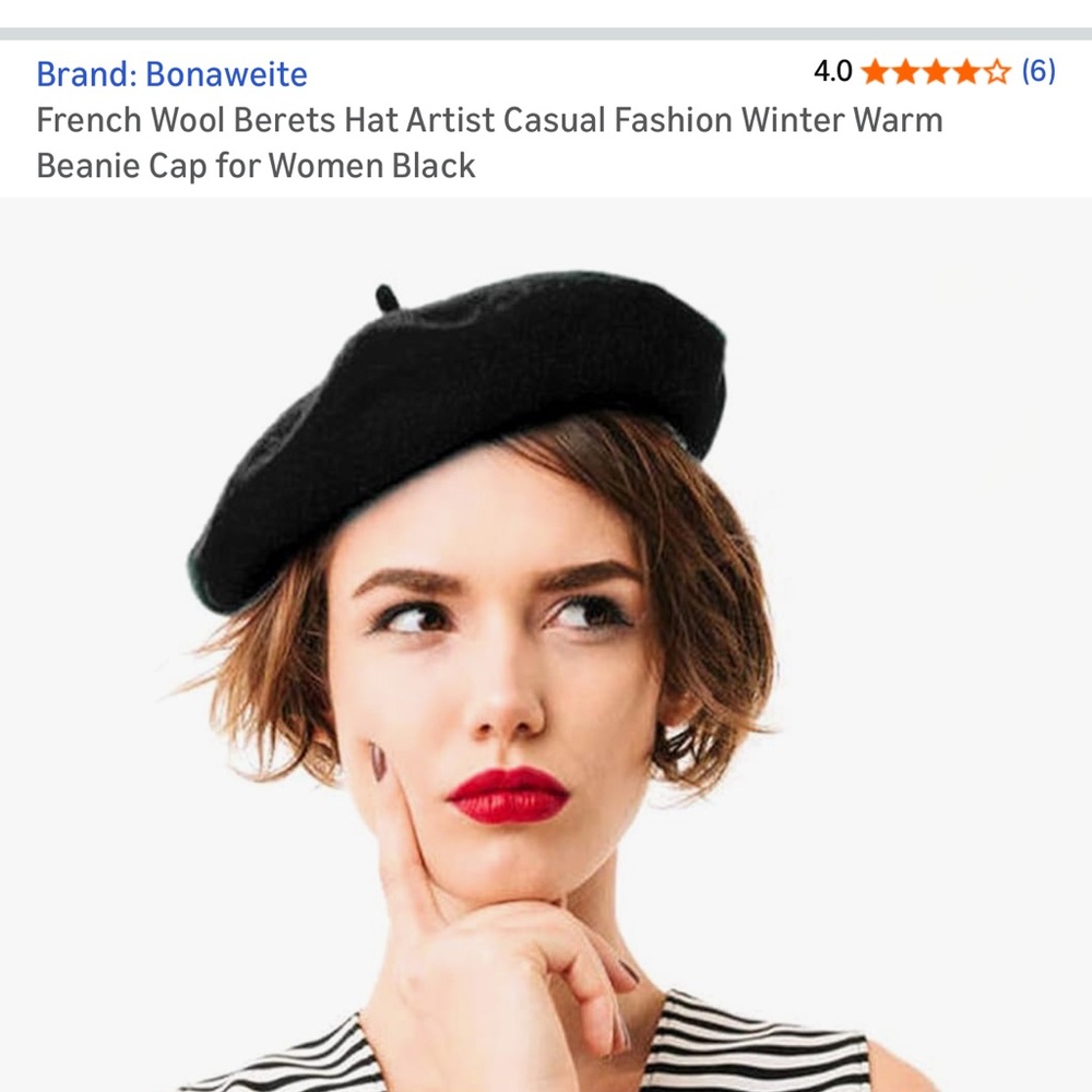 Women's Black Wool Beret